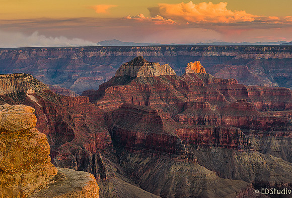 Brahma and Zoroaster Temple Sunset at North Rim