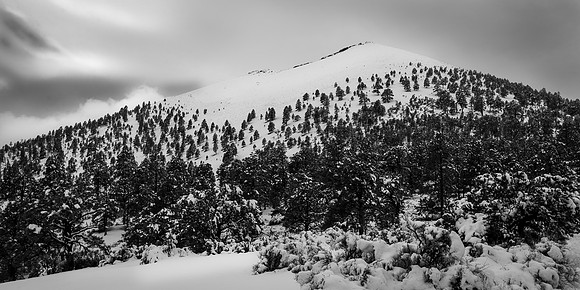 Sunset Crater after light snow winter 2017